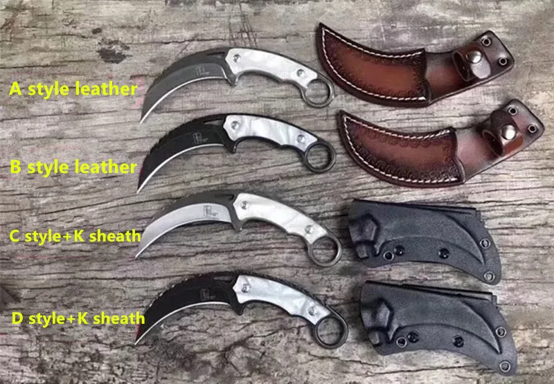 Тактика karambit нож Открытый Кемпинг джунгли выживания битва Фиксированным Лезвием Охотничьи ножи инструмент самообороны