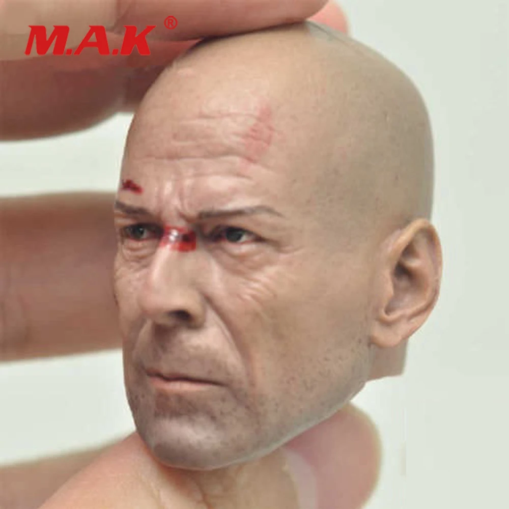 1/6 star Bruce Willis Battle Damaged Head Sculpt Model F12"  Male Figure body 