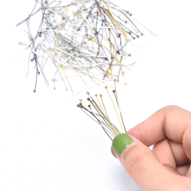 200Pcs/Lot Ball Head Pins Beads Pins for DIY Earrings Jewelry Making Findings Craft