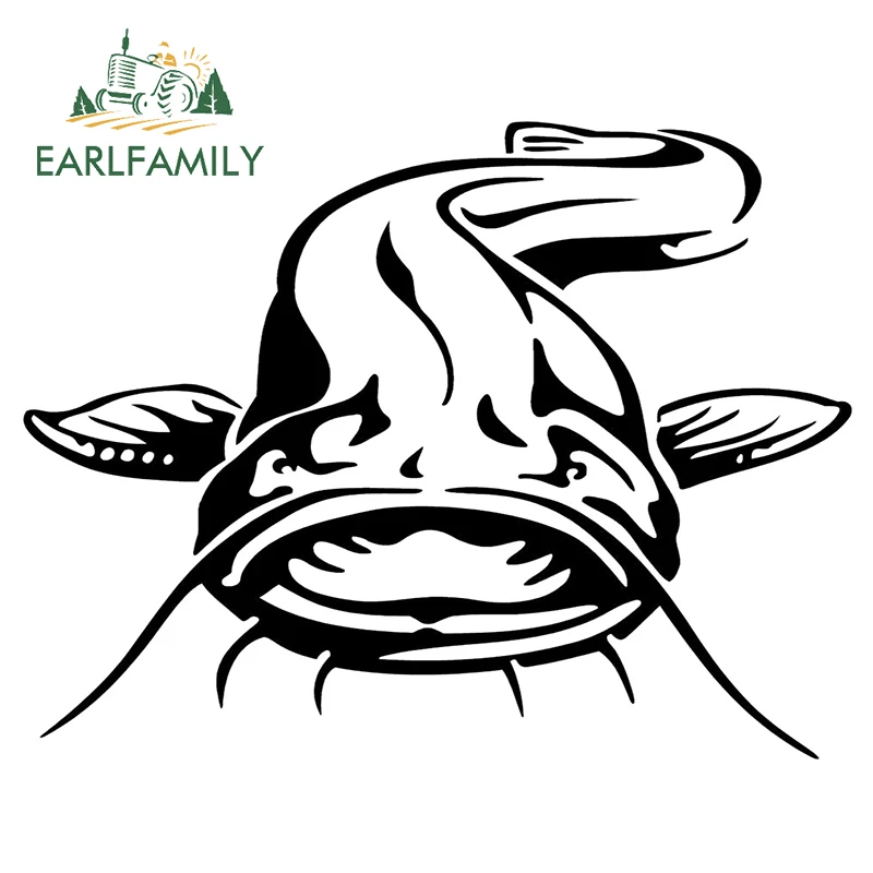 13cm x 12.8cm for Big Catfish Windshield Car Sticker Motorcycle Helmet
