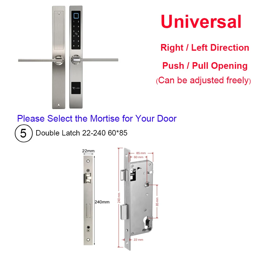 Fingerprint Doorlock H701 Hook Type Keyless Lock Normal/Sliding Door Passcode 
