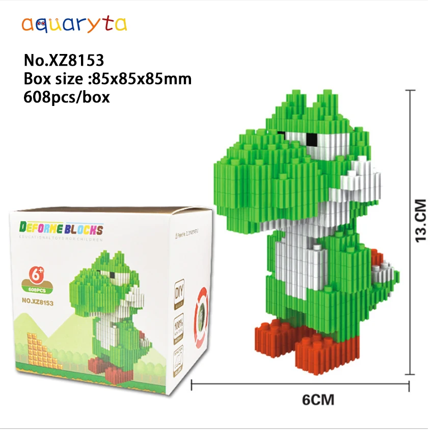 

Aquaryta Classic Cartoon Game Character DIY Diamond Micro Building Block Set Educational Toy Gifts for Children 608pcs/Box