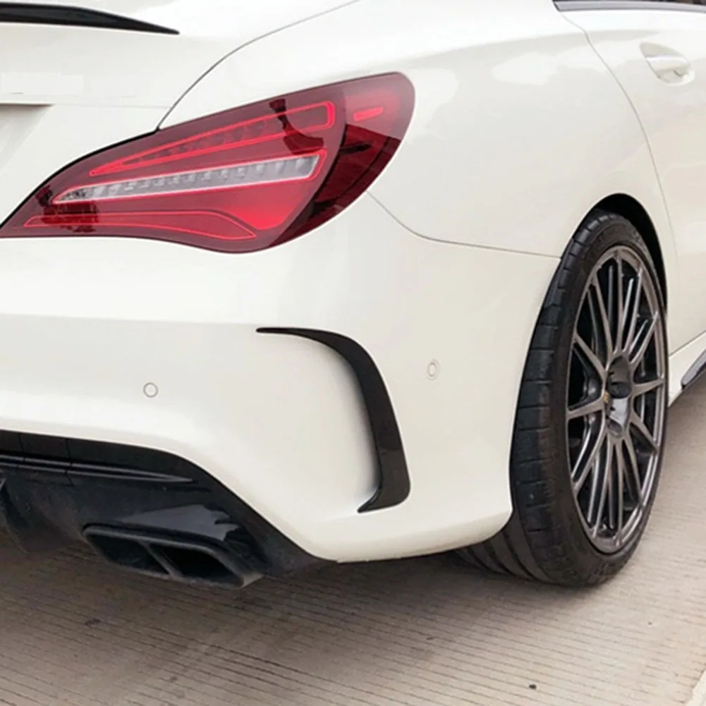 For Mercedes-Benz CLA 45 AMG W117 250 200 2014-Gloss Black ABS Rear Bumper Lip Spoiler Canards Vents