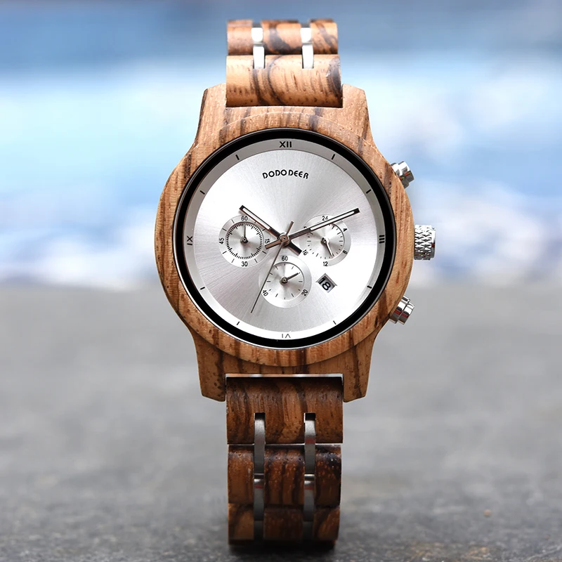 DODO DEER Women Wood Luxury Stylish Watches Timepieces Chronograph Military Quartz Fashion Women's Watch relogio masculino B16