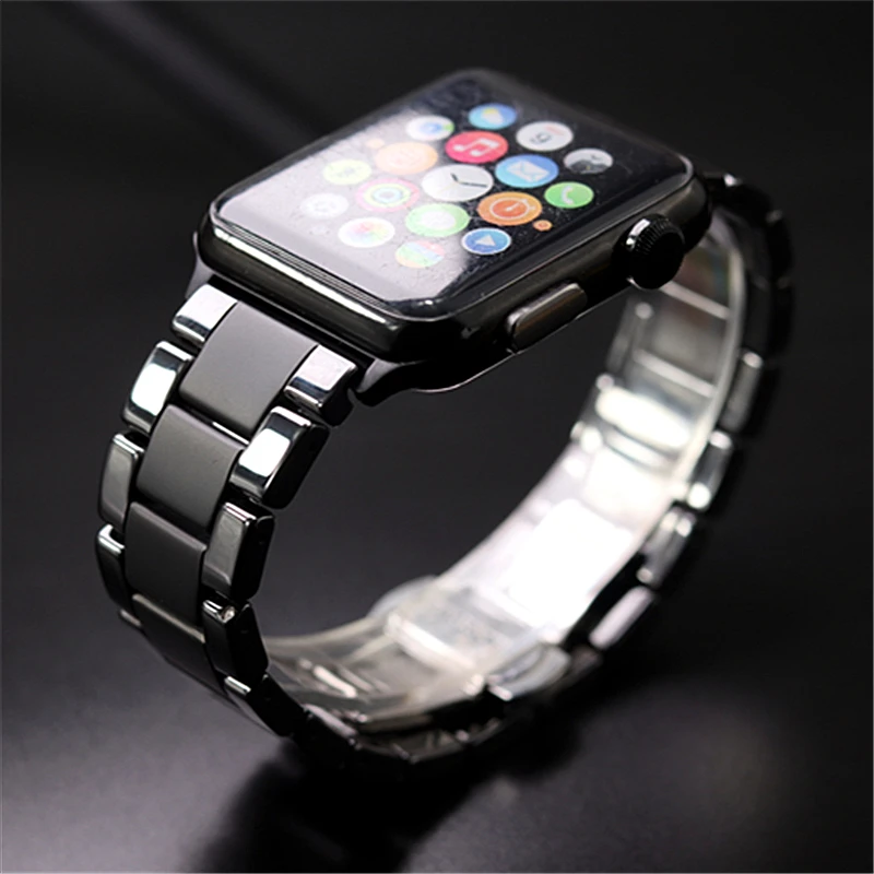 Новые Ntyle керамические пескоструйные матовые спортивные IWatch часы полосы 40 38 42 мм Apple Watch Series5 3 4 44 мм матовый ремень браслет