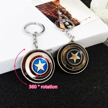

Marvel Avengers 4 Keychain Men Captain America Key Chain Rotatable Shield Key Rings Chaveiro Car Keychains Jewelry Key Holder