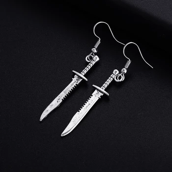Trendy Vintage Knife Shape Dangle Earrings for Women Girl Retro Drop Earrings Cute Small Object Earring Jewelry Bijoux