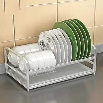 

Multi functional 304 stainless steel kitchen single layer dish drain rack storage rack Lu41915