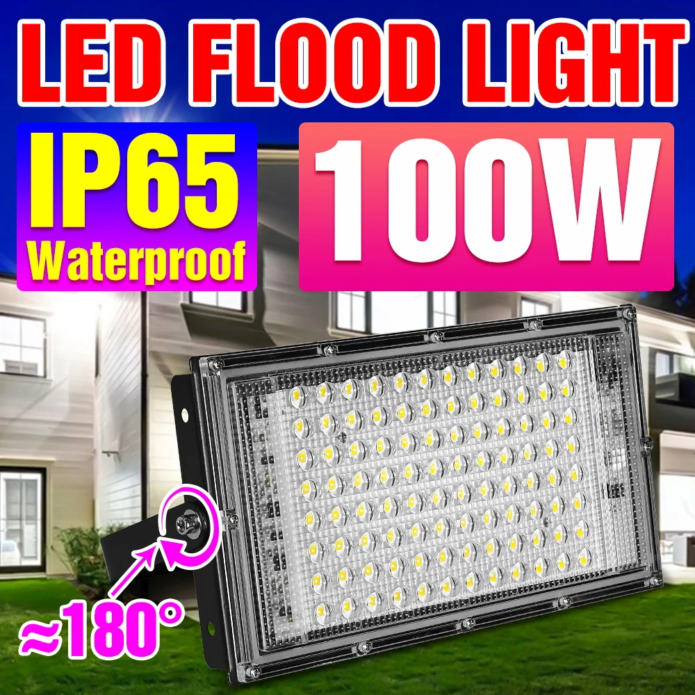100W Street Flood Light Led Projector Spotlights 220V Wall Lamp Waterproof LED Floodlight For Garden Landscape Outdoor Lighting | Освещение