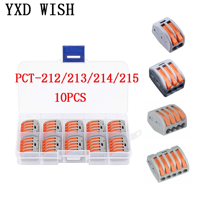 

22-412 PCT 212/213/214/215 Wire Connector Universal Compact Wire Wiring Connectors Conductor Terminal Block PCT-212/214 With Box