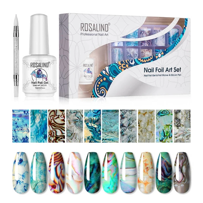 Conjunto de Unhas Folha Completa Envoltório Unhas Arte Polonês Transferência Faça Você Mesmo Manicure Decoração 1 6 1 conjunto de unhas folha completa envoltório