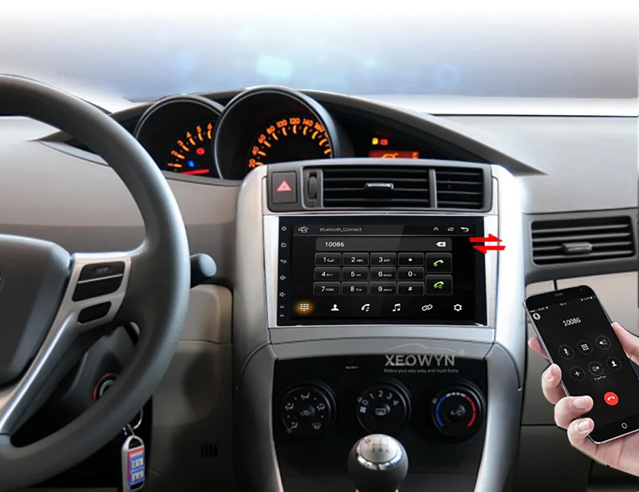 Top Android 8.0 ROM32GB Car Radio GPS Navigation Central Multimedia for Toyota Verso EZ 2007-2016 Phonebook Bluetooth Handsfree 5