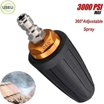 

USEU 3000 Psi 360° Rotating Pressure Washer Nozzle With 1/4’’ Quick Connect For Cleaning Car Garden Road Brick Concrete