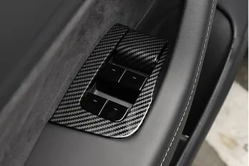 

Model3 Car Window Control Panel Cover Button Trim For Tesla Model 3 Accessories Carbon Fiber ABS For Tesla Model Y Model Three