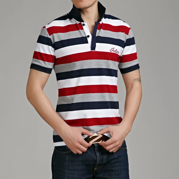 England Style Striped Nice Brand Fashion Polo Shirts Short Sleeve Men Summer Cotton Breathable Tops Tee ASIAN SIZE M-5XL