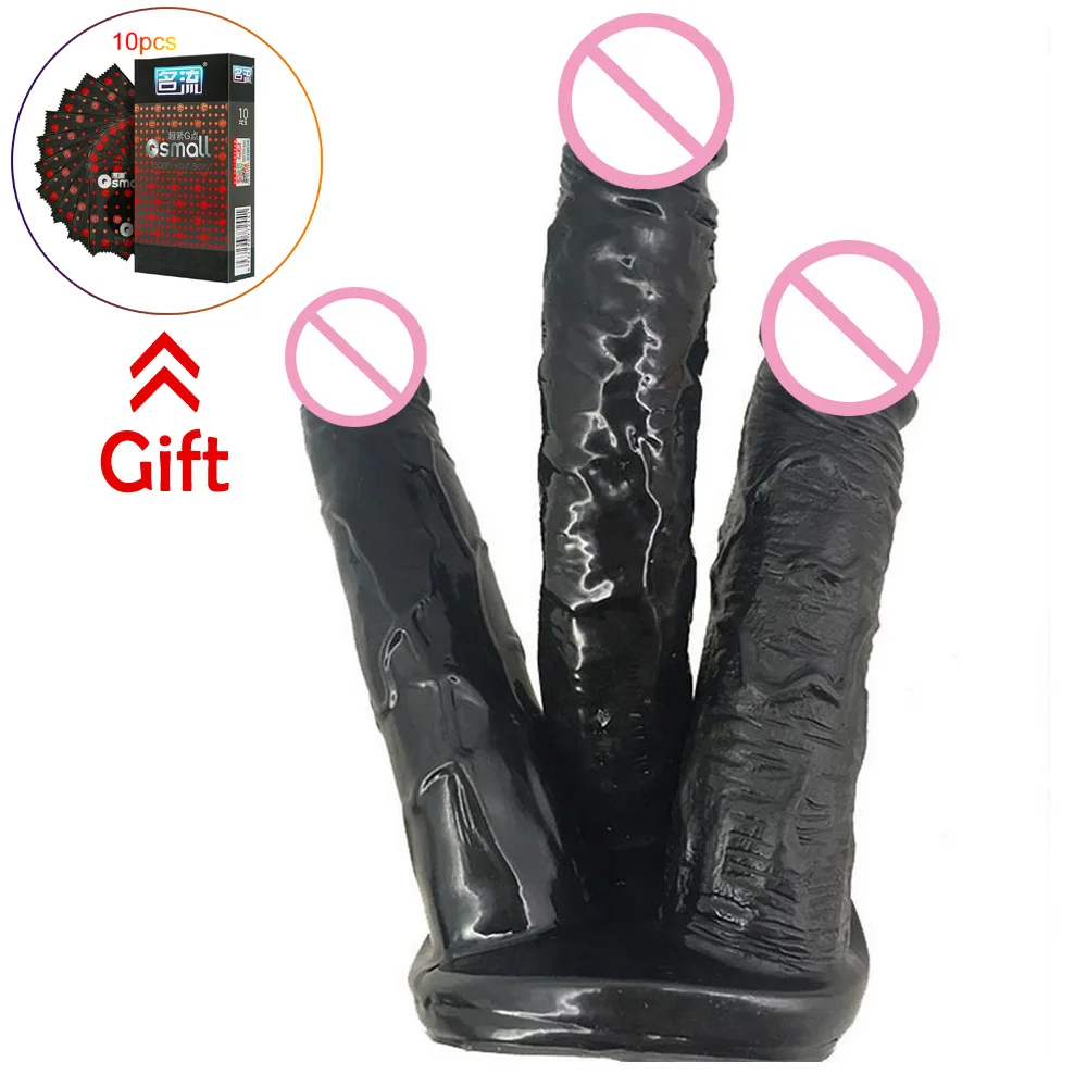 3 в 1 реалистичный фаллоимитатор пары очень большого размера с присоской кожи