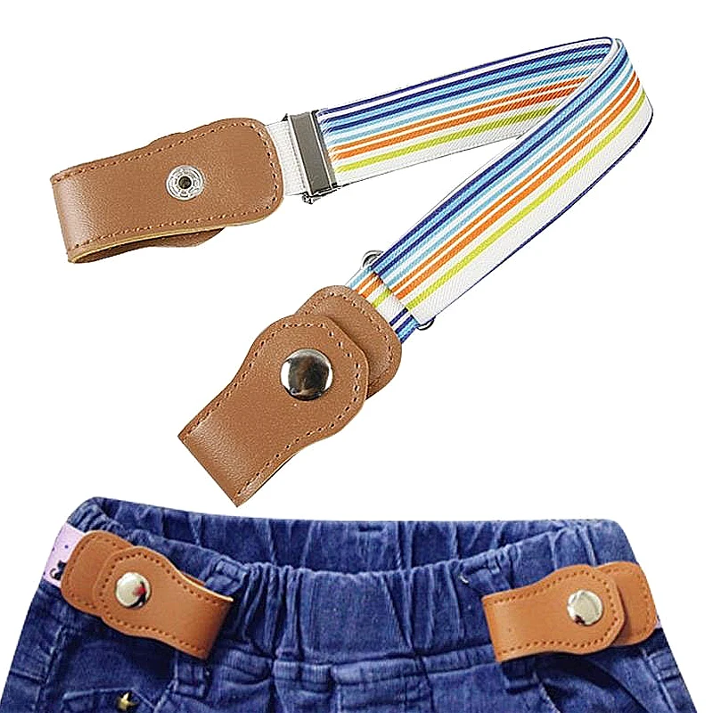 Adjustable Belt For Kids Children Stretch Elastic Canvas Waistband Boys Girls Easy Buckles Pants Trousers Strap Belts elastic belt for men