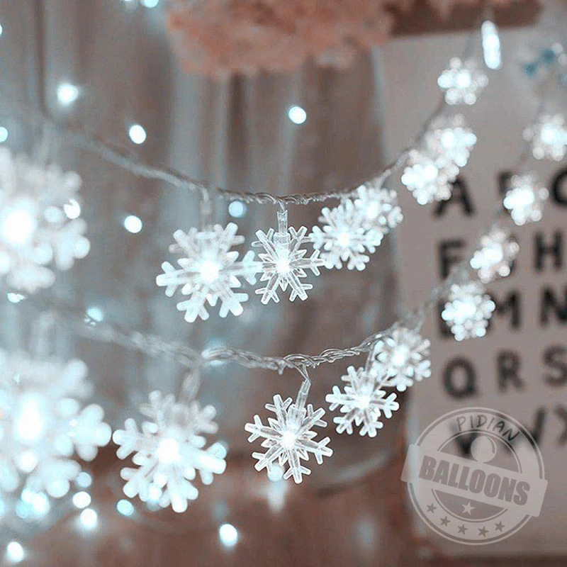 Feliz Año Nuevo 2022 Copo de nieve blanco Luz LED Feliz Navidad Decoraciones para el hogar Adorno para árbol de Navidad Regalos de Navidad