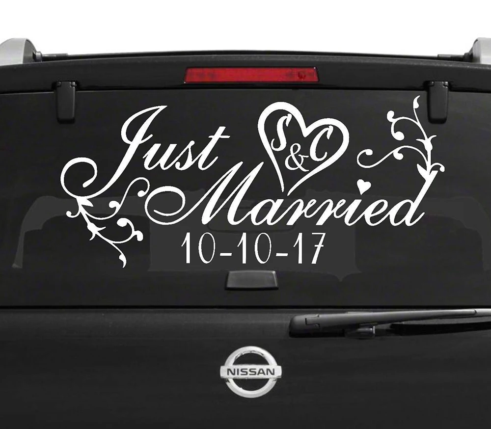Just Married Sign Car Window Decal Removable Wedding Decoration Just Married Sign Car Window Decal