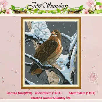 

The falcon in the tree animals patterns counted 11CT 14CT Cross Stitch Sets DIY Chinese Cross-stitch Kits Embroidery Needlework