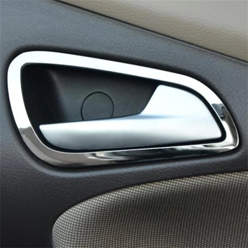 4pcs Stainless steel interior doors hand-clasping decoration ring auto accessories For Ford Focus 3 MK3 2012-2013 Accessories | Автомобили