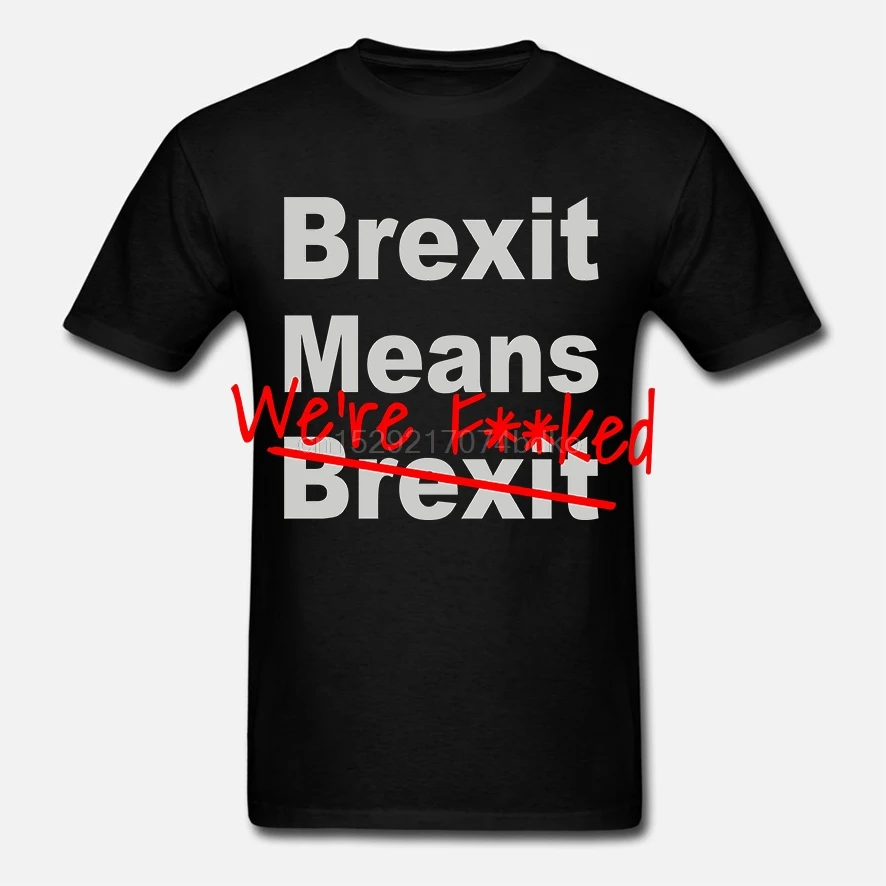Мужская хлопковая футболка с принтом и круглым вырезом футболки Brexit meants We
