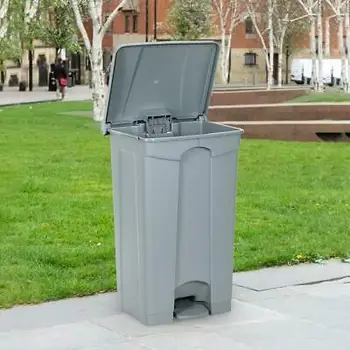

Commercial Tep-On Plastic Trash Garbage Can 23 Gallon Hands-free Waste Container