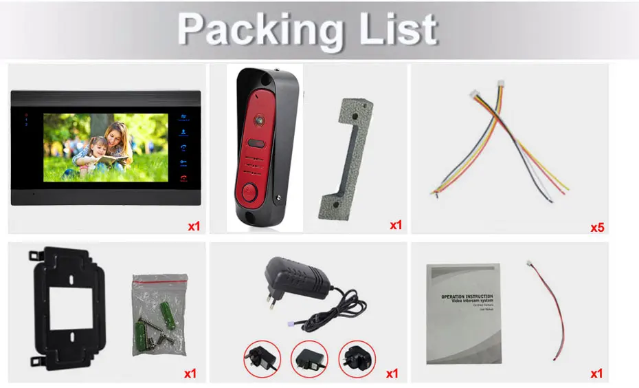 Видеодомофон TFT 7 дюймов визуальный видеодомофон динамик система внутренней