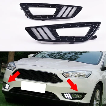 

Car DRL Daytime Running Lights Led Turning Signal Lamps 12V Fog Lamps for Ford Focus 3 2015 2016 2017