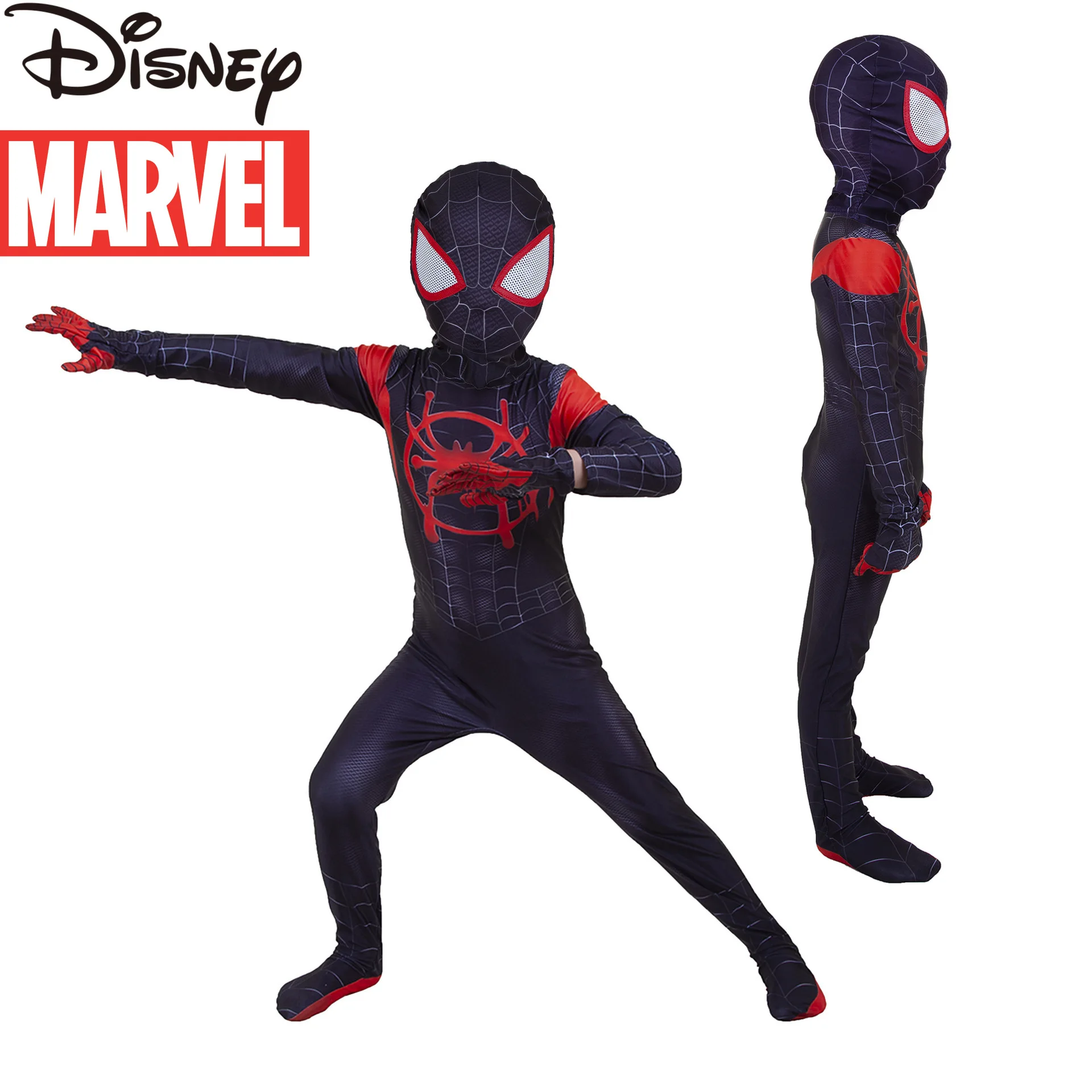 Disney Marvel Spider-Man Children's Short Cosplay One-Piece All-Inclusive Skinny Suit 3D Digital Print Halloween Costume |