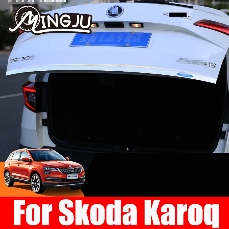 

For Skoda Karoq 2018-2021 Accessories Exterior Decoration Rear Door Tailgate Trunk Trim Chrome Frame Trims Cover Bumper Moulding