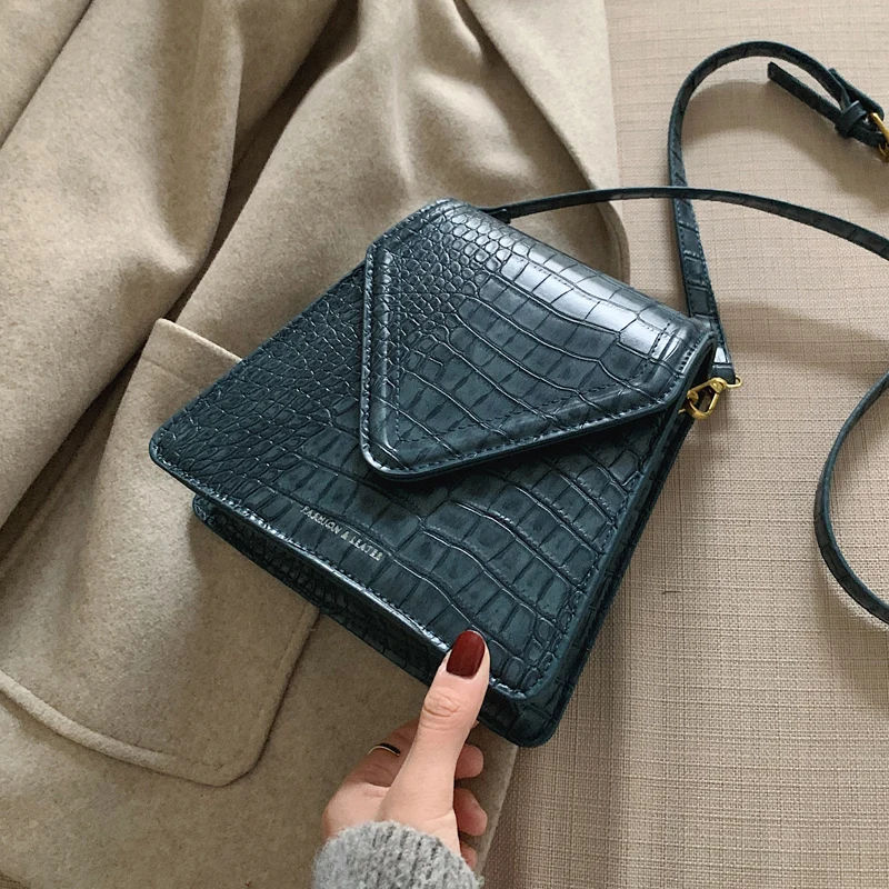 Квадратная сумка через плечо с каменным узором 2020 модная новинка