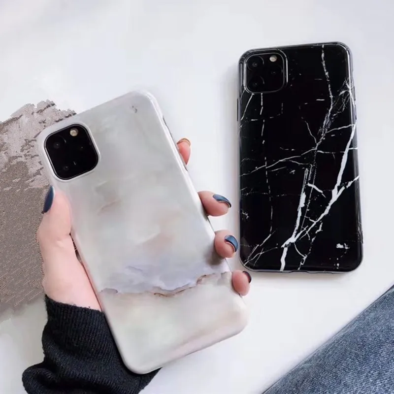 Роскошный глянцевый чехол для телефона с мраморной текстурой Iphone 11 Pro Max X Xr Xs 7 8 Plus