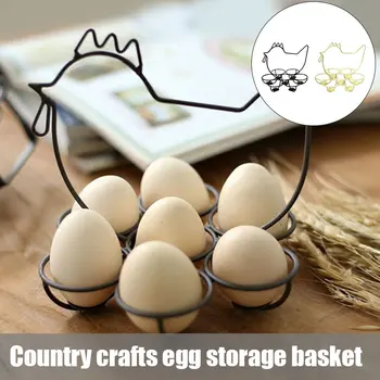 

Egg Basket Display Tray Holder for Gathering Fresh Eggs Metal Egg Rack Storage for Kitchen JA55