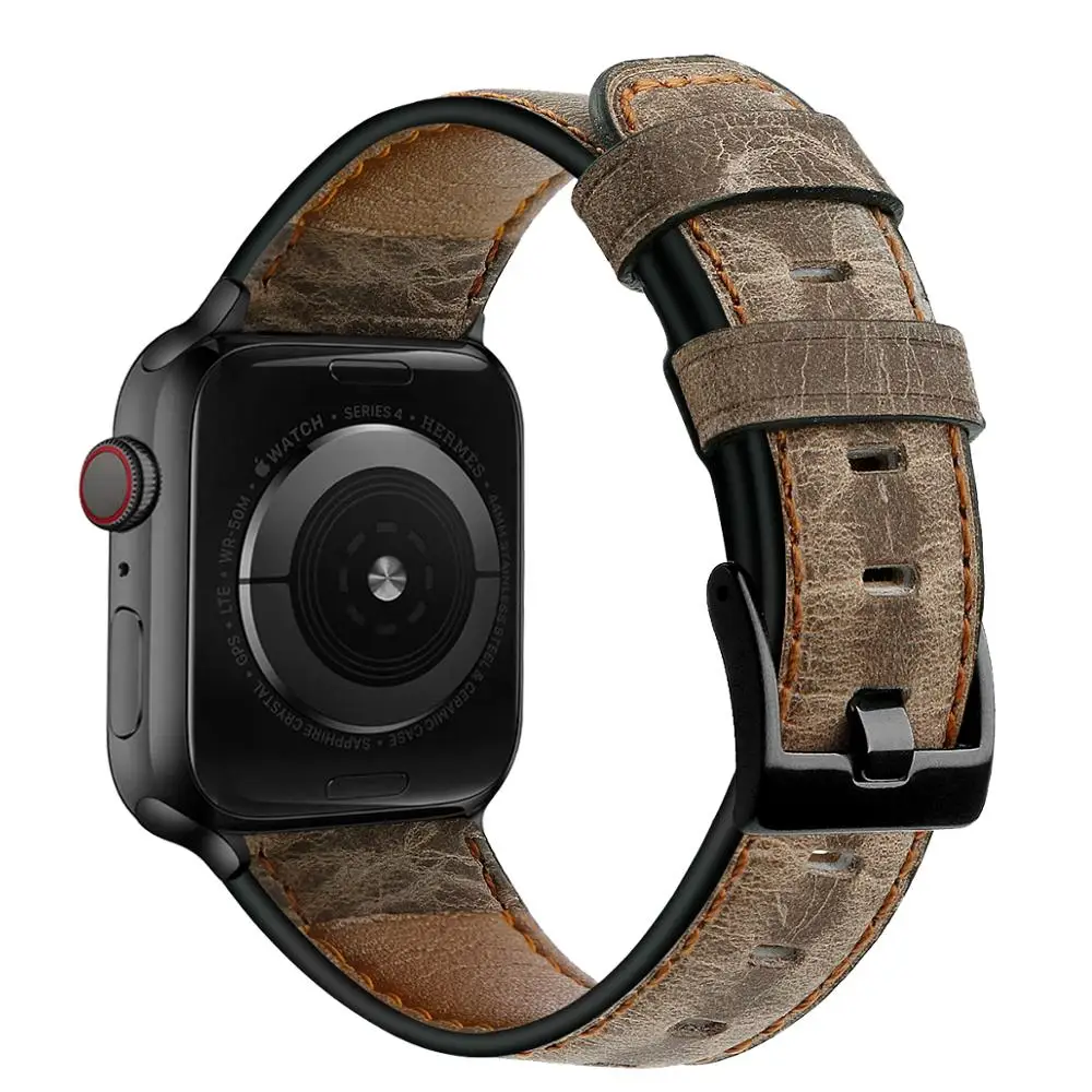 Cinturino для apple watch 44 мм кожаный ремешок для iwatch ремешок 40 мм 44 мм серия 5 4 3 2 correas 38 мм pulsera band