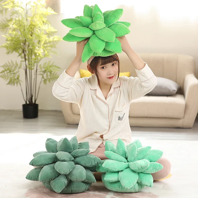 25/45cm Lifelike Succulent Plants Plush Stuffed Toys Soft Doll Creative Potted Flowers Pillow Chair Cushion for Girls Kids Gift 5