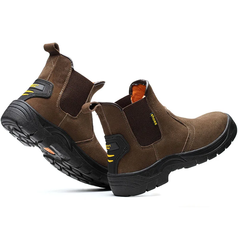 Masorini/дышащие уличные рабочие ботинки из коровьей замши со стальным ...