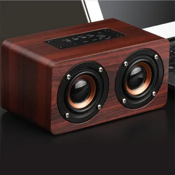 

Ravi NEW Glowing Wireless Outdoor Wooden Bluetooth Speaker Dual Horn Subwoofer Mini Bass Audio HIFI For iPhone Huawei USB