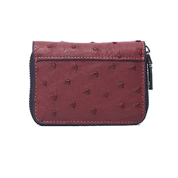 

Fashion New Arrival Genuine Leather Ostrich Pattern Card Holder Purse Women Men Card Wallet Bags with Gift Box