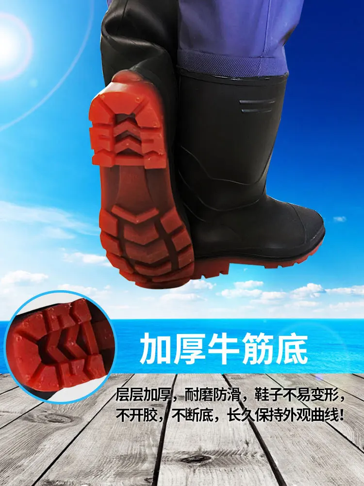 

Special Offer Water Pants One-piece Waterproof Clothing Rain Boots Waterproof Pants Half-length Thick Rubber Pants Raincoat Fish