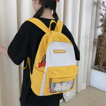 

Schoolbag female Korean high school college student backpack large-capacity campus transparent backpack female