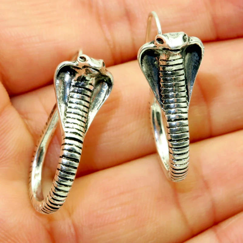 Панк женские серьги Кобра Кулон золото серебро серьги набор персонализированные женские серьги гвоздики одежда ювелирные аксессуары