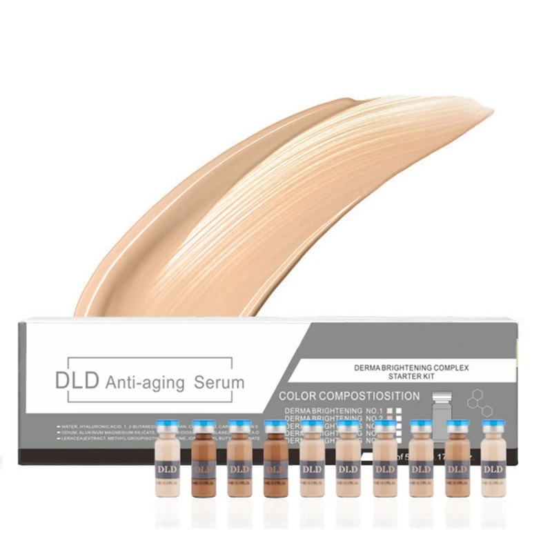 10pcs Semi-permanent Material Staying Foundation Liquid Set Moisturizing Cover Blemishes Even Skin Color Liquid Foundation