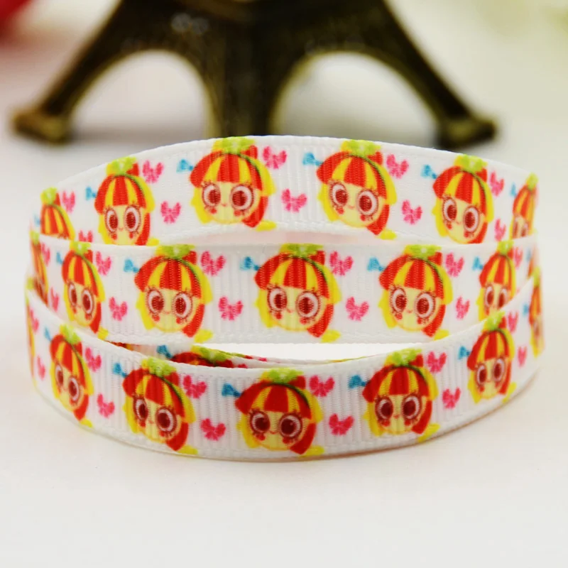 3/8 ''(9 мм) кукла Эмилия мультяшный персонаж напечатанный Grosgrain ленты вечерние