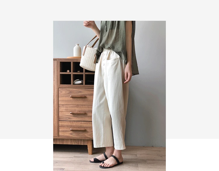 High Waist Wide Leg Pants Women 2020 Autumn New Korean Style Loose Solid Color Elastic Waist Casual Ankle-length Pants