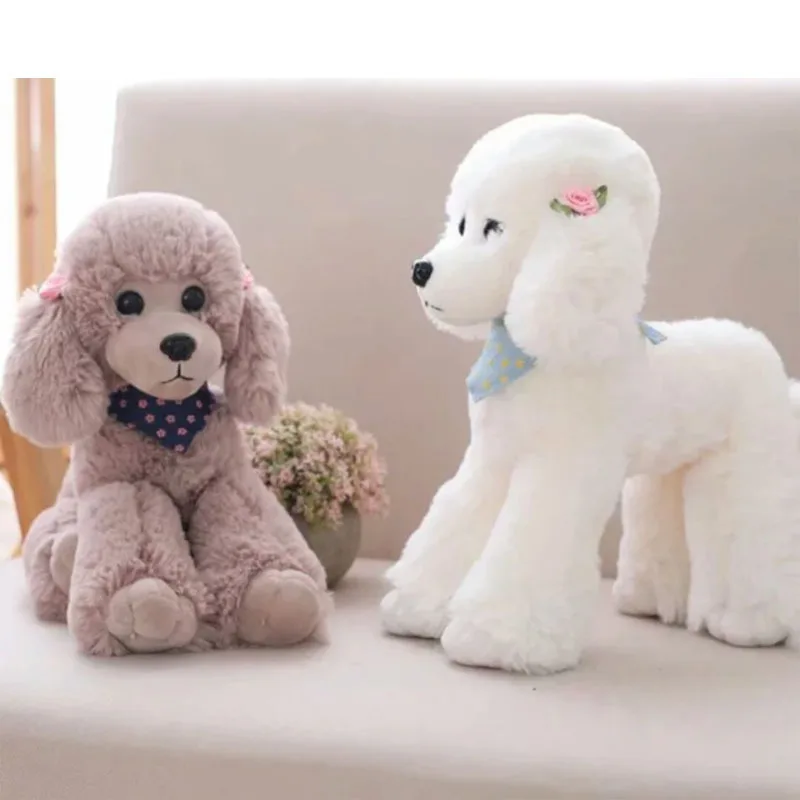 Детские плюшевые игрушки, имитация стоящего пуделя, мягкие игрушки для животных, плюшевая собака, Супер реалистичная игрушка для собак, домашний декор, домашнее животное, детский подарок