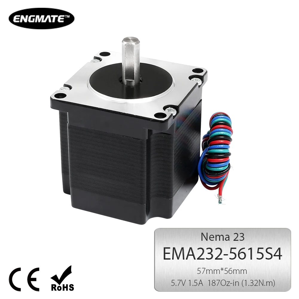 ENGMATE EMA232-5615S4 Nema23 Hybrid Stepper Motor 1.32N.m 1.8Degree 4 Leads for CNC DIY | Обустройство дома