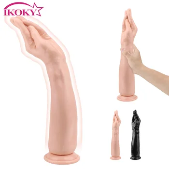 IKOKY Silicone Super Big Anal Plug With Suction Cup Sex Toys For Women Men Gay Dildos Artificial Hand Shape Butt Stuffed 1