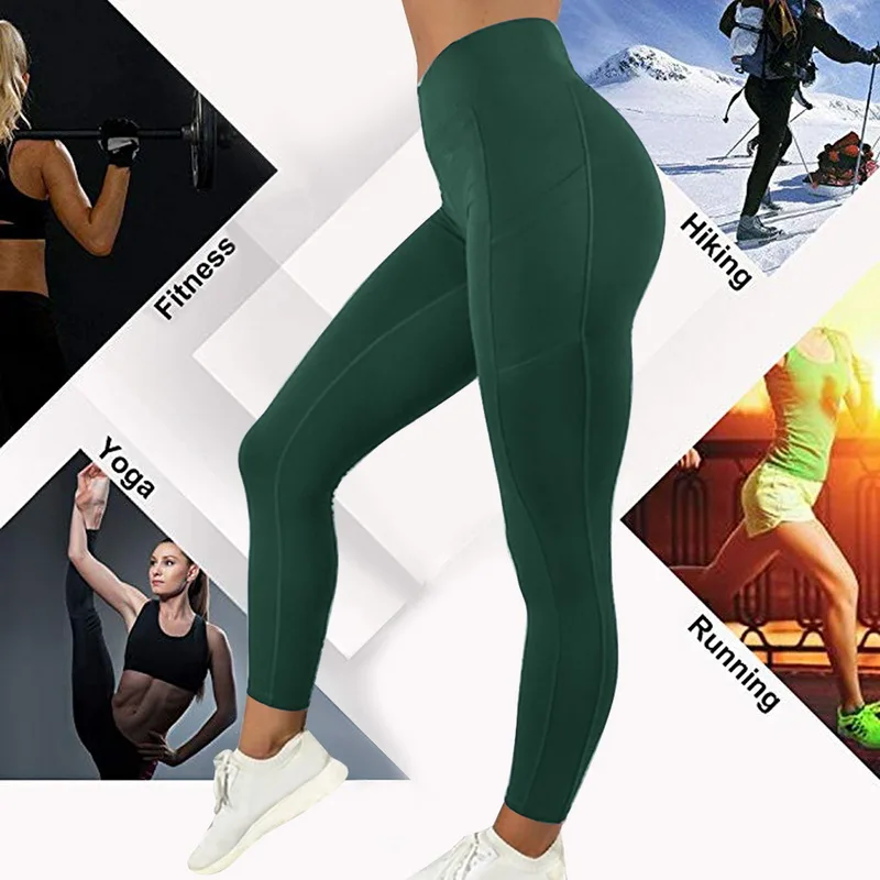 Sexy Fitness Women Gym Leggings Push Up High Waist Pocket Workout Slim Leggins Fashion Casual Mujer Pencil Pants capri leggings