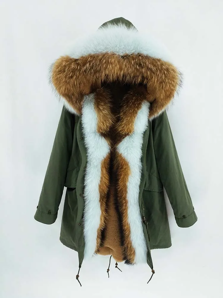 Женская длинная парка OFTBUY, с натуральным мехом енота и лисы на воротнике и капюшоне, зимняя плотная куртка, теплая верхняя одежда